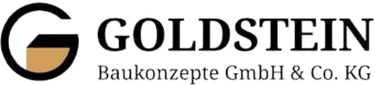 Goldstein Baukonzepte Logo in schwarz mit transparentem Hintergrund in vertikaler Anordnung